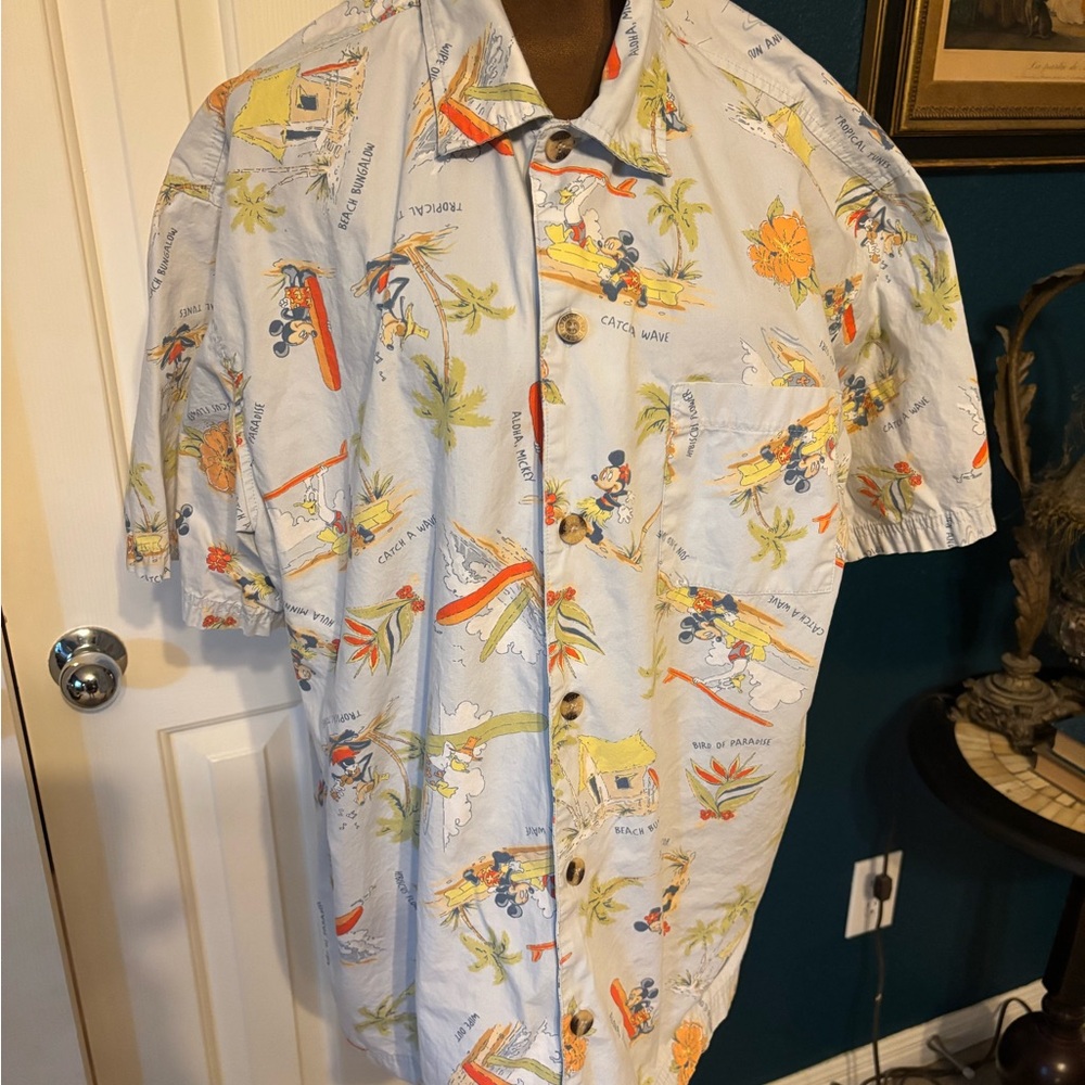 Disney Light Blue Tropical Men's Shirt